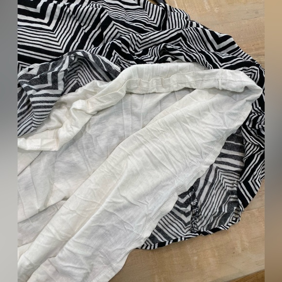 ELLA MOSS Geometrical  chevron zebra Black White Maxi Dress L - Picture 8 of 12